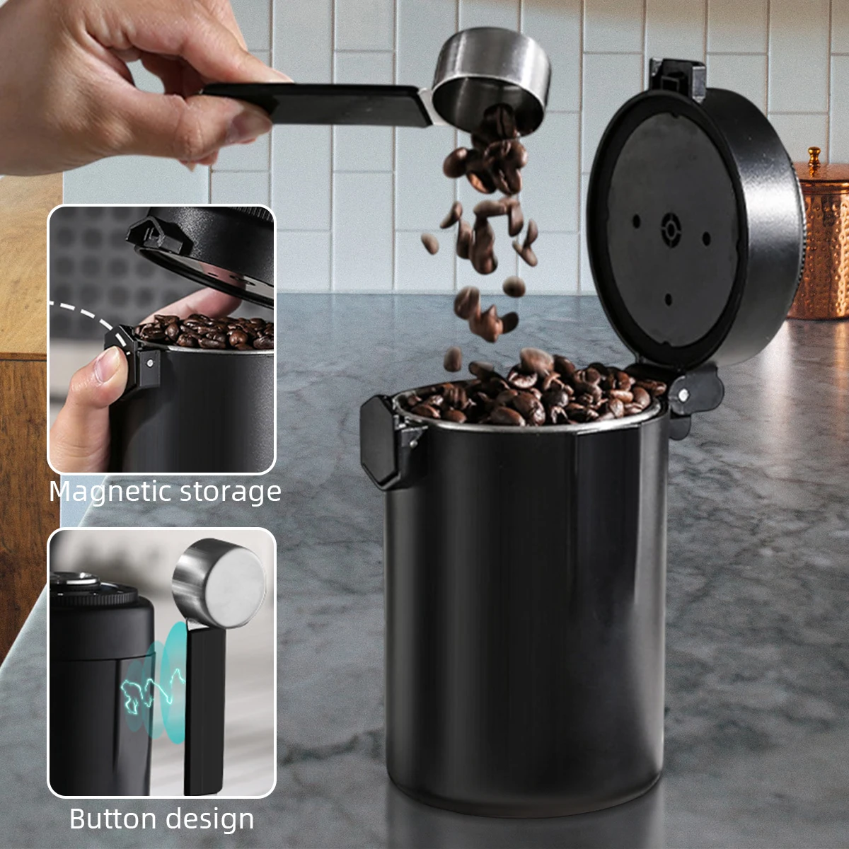 습도계와 CO2 배출 밸브가 있는 캠핑용 밀폐 커피 캐 - Coffee Extraction Equipment 리뷰 및 가격